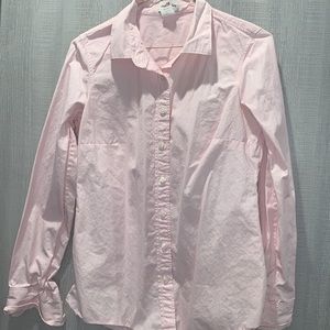 Jcrew Factory pink pinstripe collared work shirt